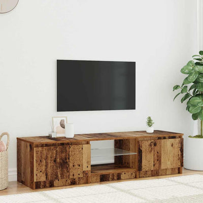 Tv-kaappi led-valoilla Dondos 140x40x35,5cm (vanha puu, teknillinen puu)