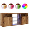 TV-kaappi LED-valoilla vanha puu 120x30x50 cm teknillinen puu
