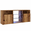 TV-kaappi LED-valoilla vanha puu 120x30x50 cm teknillinen puu