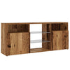 TV-kaappi LED-valoilla vanha puu 120x30x50 cm teknillinen puu
