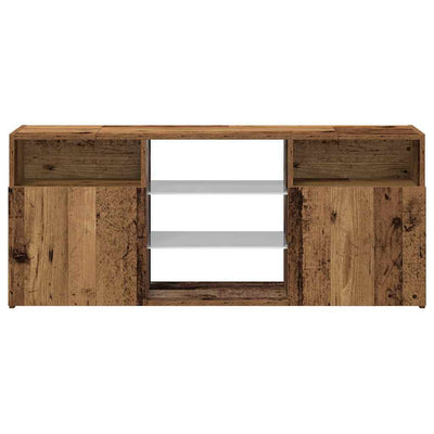 Vanha puu tv-kaappi led-valoilla Zornia 120x30x50cm (teknillinen puu)