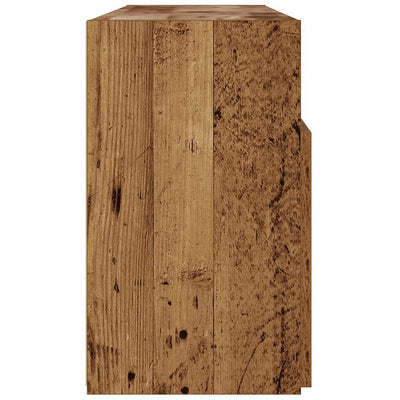 TV-kaappi LED-valoilla vanha puu 120x30x50 cm teknillinen puu