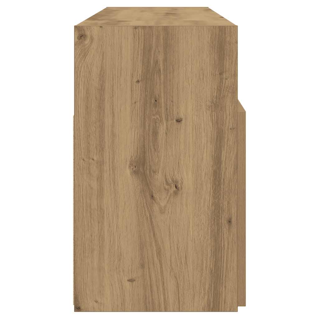 Käsityöläinen tammi tv-kaappi led-valoilla Zornia 120x30x50cm