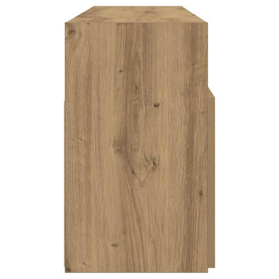 Käsityöläinen tammi tv-kaappi led-valoilla Zornia 120x30x50cm