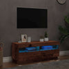 TV-kaappi LED-valoilla vanha puu 100x35x40 cm teknillinen puu