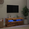 TV-kaappi LED-valoilla vanha puu 100x35x40 cm teknillinen puu