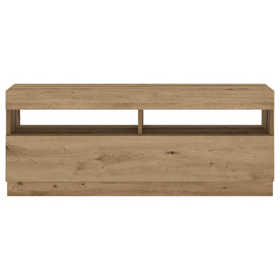 TV-kaappi LED-valoilla käsityöläinen tammi 100x35x40 cm