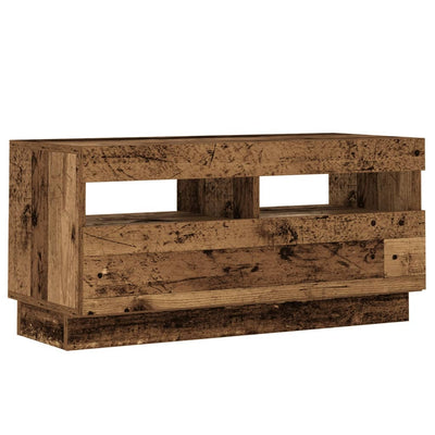 TV-kaappi LED-valoilla Old Wood 80x35x40 cm Engineered Wood