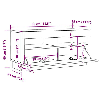 Tv-kaappi Ramiz (led-valoilla käsityöläinen tammi puinen)