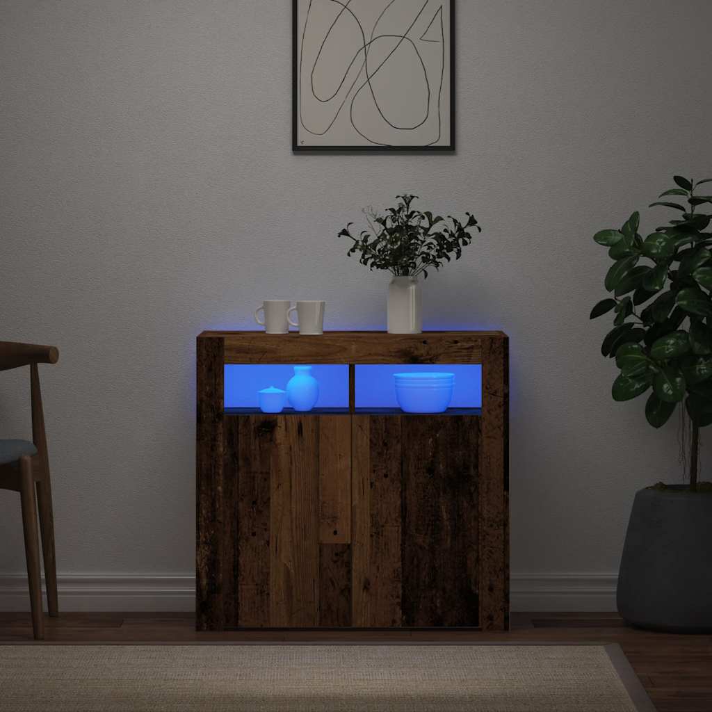 Vanha puu senkki led-valoilla Panaghia 80x35x75cm (teknillinen puu)