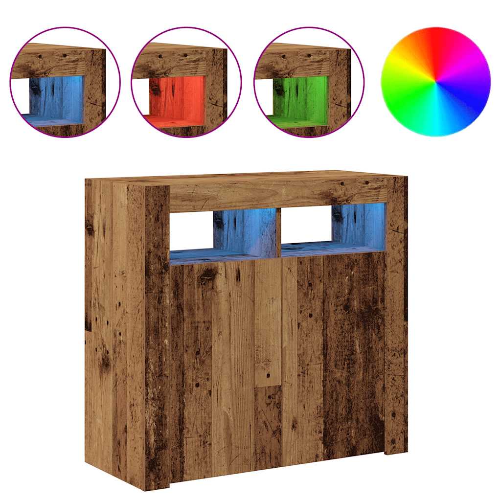 Vanha puu senkki led-valoilla Panaghia 80x35x75cm (teknillinen puu)