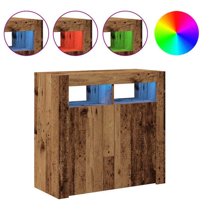 Vanha puu senkki led-valoilla Panaghia 80x35x75cm (teknillinen puu)