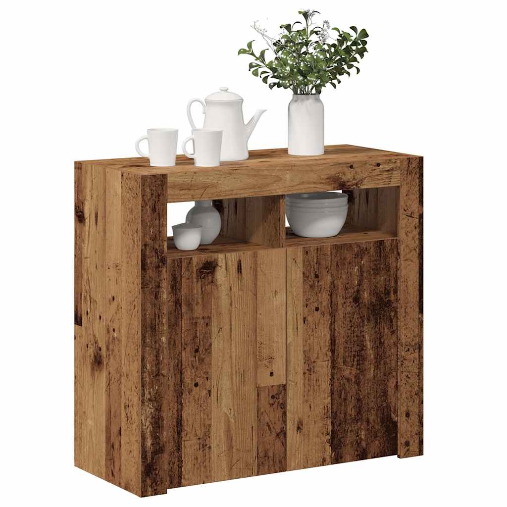 Vanha puu senkki led-valoilla Panaghia 80x35x75cm (teknillinen puu)