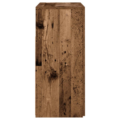 Senkki LED-valoilla vanhaa puuta 80x35x75 cm teknillinen puu