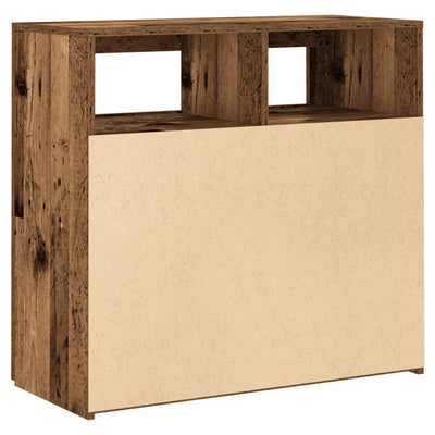 Senkki LED-valoilla vanhaa puuta 80x35x75 cm teknillinen puu