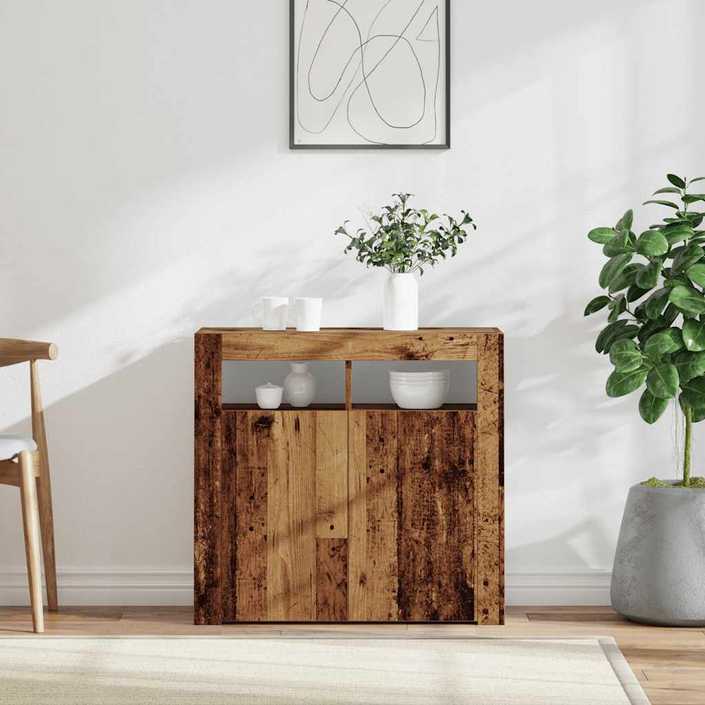 Vanha puu senkki led-valoilla Panaghia 80x35x75cm (teknillinen puu)