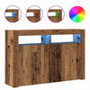 senkki LED-valoilla Vanha puu 115,5x30x75 cm Teknillinen puu