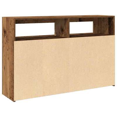 senkki LED-valoilla Vanha puu 115,5x30x75 cm Teknillinen puu