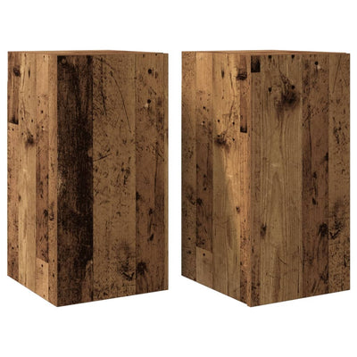 TV-tasot 2 kpl vanha puu 30,5x30x60 cm lastulevy