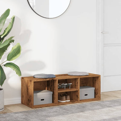 Kenkien säilytyspenkki vanha puu 105x35x35 cm tekninen puu