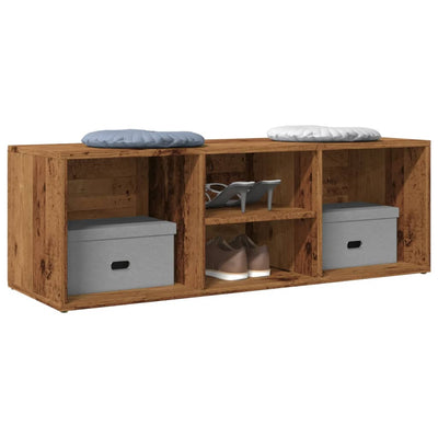 Kenkien säilytyspenkki vanha puu 105x35x35 cm tekninen puu