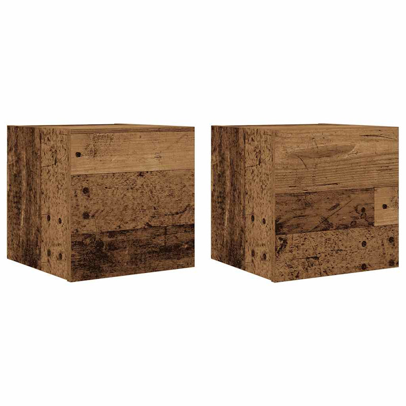 Vanha puu seinäkiinnitettävät tv-tasot Elivia 30,5x30x30cm (2 kpl)