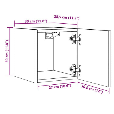 Seinäkiinnitettävät TV-tasot 2 kpl vanha puu 30,5x30x30cm