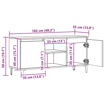 Artesaani tammi tv-taso Antoniade 102x35x50cm (puinen)