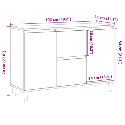 Senkki vanha puu 102x35x70 cm tekninen puu