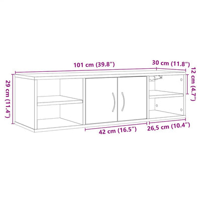 Seinäkaappi vanhaa puuta 102x30x29 cm tekninen puu