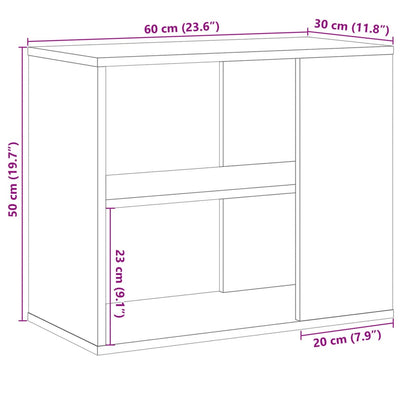 Sivukaappi vanhaa puuta 60x30x50 cm lastulevy