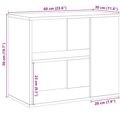 Sivukaappi käsityöläinen tammi 60x30x50 cm tekninen puu