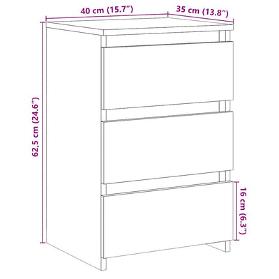 Yöpöydät 2 kpl vanha puu 40x35x62,5 cm lastulevy