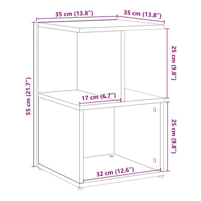 Yöpöydät 2 kpl vanha puu 35x35x55 cm lastulevy