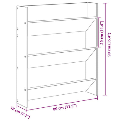 Seinäkenkäkaappi Mesaros 80x18x90cm (vanha puu, puinen)