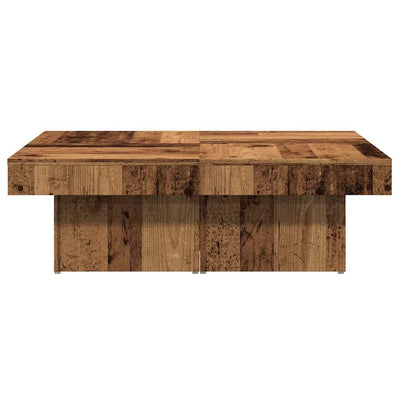 Sohvapöytä vanhaa puuta 90x90x28 cm lastulevy