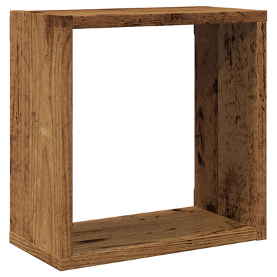 Seinäkuutiohyllyt Tinculina 30x15x30cm (2 kpl vanhaa puuta, teknillinen puu)