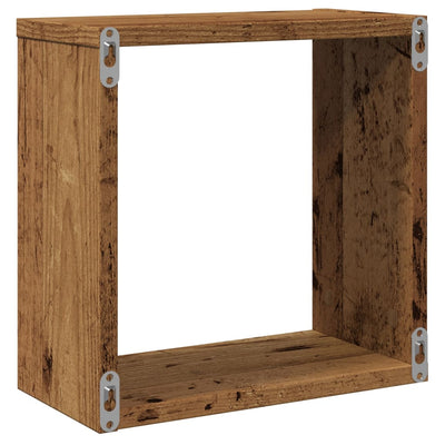 Seinäkuutiohyllyt Tinculina 30x15x30cm (2 kpl vanhaa puuta, teknillinen puu)
