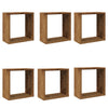 Wall Cube Hyllyt 6 kpl Vanha Puu 30x15x30 cm Teknillinen Puu