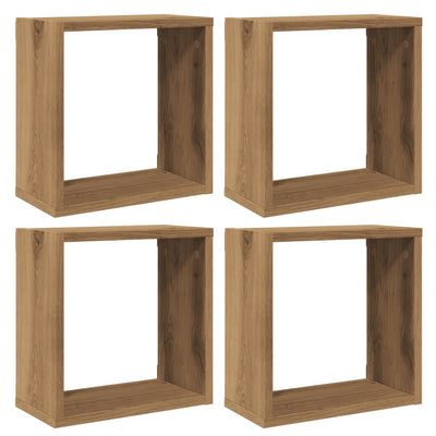 Wall Cube Hyllyt 4 kpl käsityöläinen tammi tekninen puu