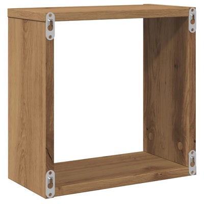 Wall Cube Hyllyt 6 kpl käsityöläinen tammi tekninen puu