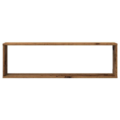 Kuutioseinähyllyt 2 kpl Vanha Puu 100x15x30 cm lastulevy
