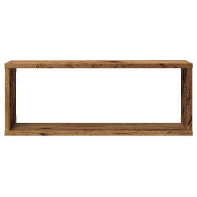 Kuutioseinähyllyt 2 kpl Vanha Puu 60x15x23 cm lastulevy
