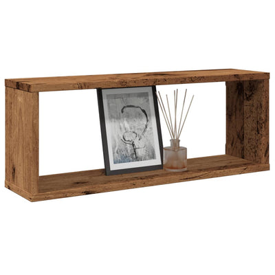 Kuutioseinähyllyt 6 kpl Vanha Puu 60x15x23 cm lastulevy