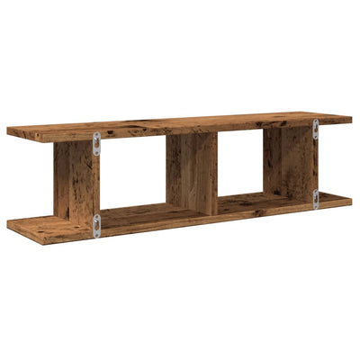 Seinähyllyt 2 kpl vanhaa puuta 75x18x20 cm tekninen puu