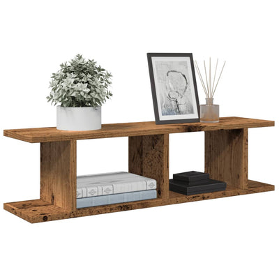 Seinähyllyt 2 kpl vanhaa puuta 75x18x20 cm tekninen puu