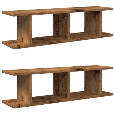 Seinähyllyt 2 kpl Old Wood 90x18x20 cm Engineered Wood