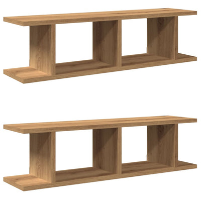 seinähyllyt 2 kpl käsityöläinen tammi 90x18x20 cm tekninen puu