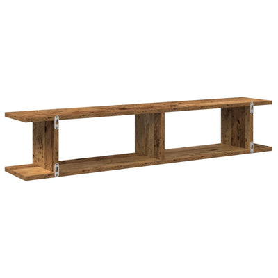 Seinähyllyt 2 kpl vanhaa puuta 105x18x20 cm tekninen puu