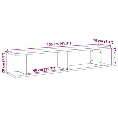 Seinähyllyt 2 kpl vanhaa puuta 105x18x20 cm tekninen puu